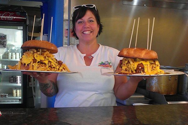 Mako's Oceanfront Bar & Grill is home to the Jaws Burger Challenge.